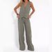 Women's Clothing new fashion vest trousers collage stitching cotton and linen casual suit_desvips.com