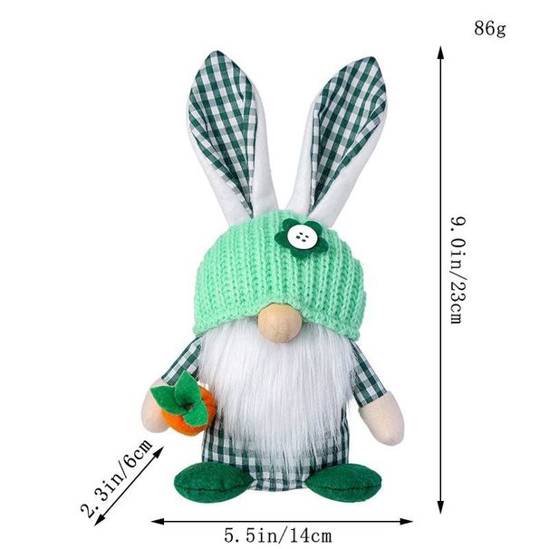 Cross-border Easter Plaid Gnome Rabbit Ear Props Decoration Faceless Old Man Couple Doll Ornament_desvips.com