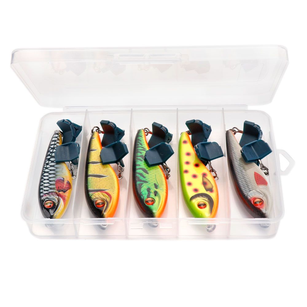 VTAVTA 5pcs Jerkbait Fishing Lure Set Sinking Wobblers Pike Lure Artificial Jerk Bait Crankbait Bass Fishing Tackle With Box_desvips.com