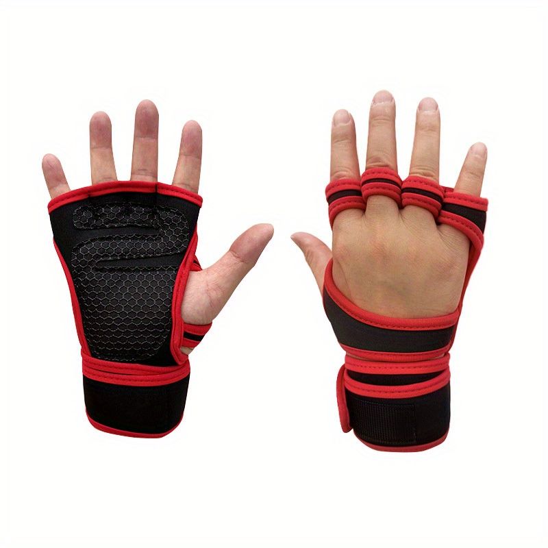 Unisex Fingerless Gloves: Perfect For Weightlifting, Gym Workout, Bodybuilding & Dumbbell Training - With Hook & Loop Fastener_desvips.com