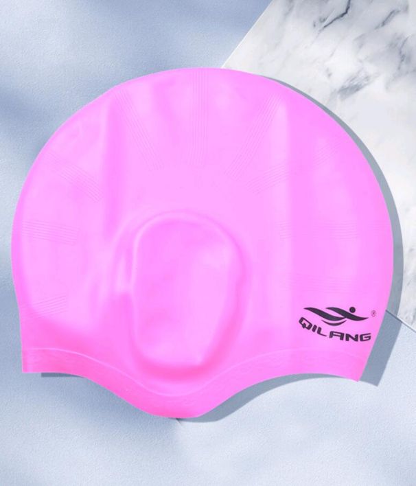 Swimming Waterproof Non-Tightening Unisex Adult Large Size Long Hair Ear Protection Silicone Cap Multip Colors_desvips.com