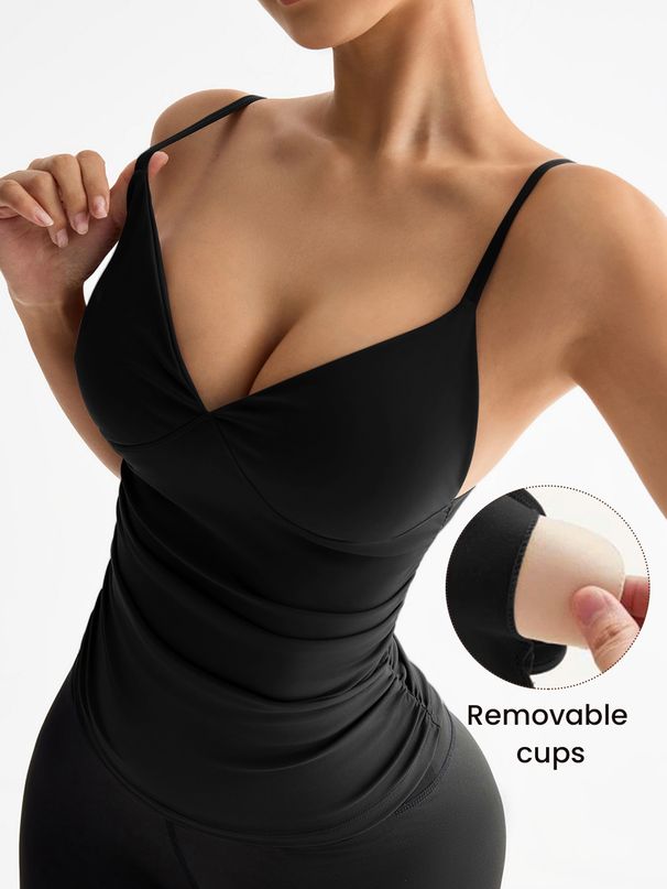 Women's Breathable V-Neck Yoga Tank Top – Backless Workout Shirt With Quick-Dry Fabric For Summer Fitness_desvips.com