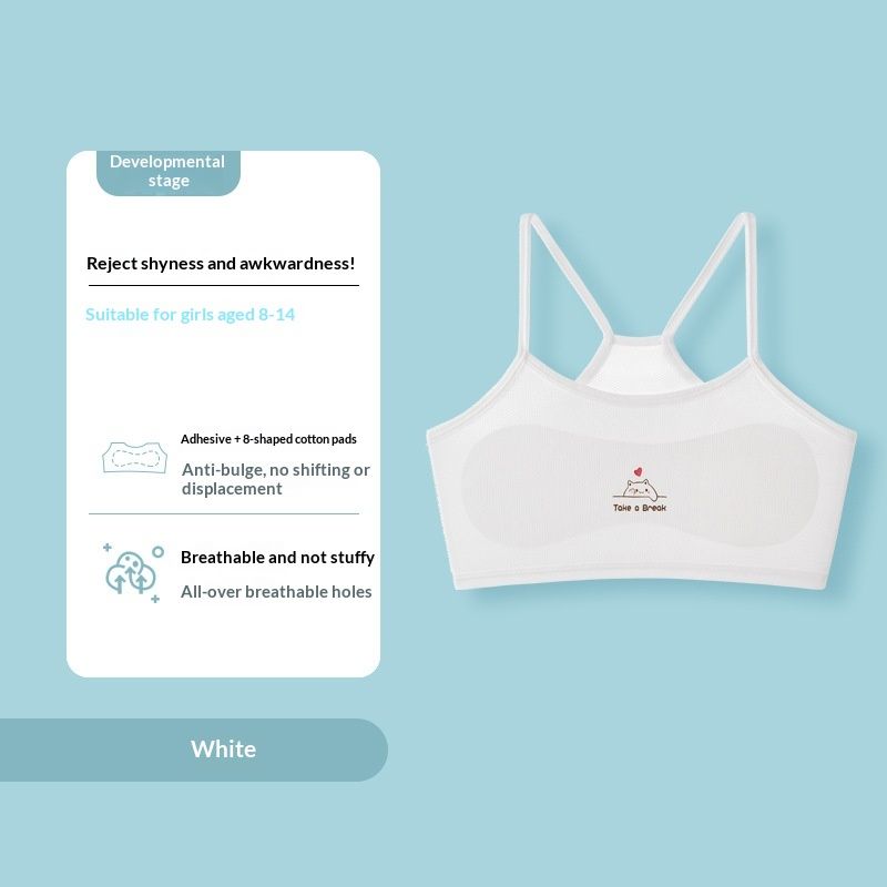 High Quality Girls' Vest Developmental Period Elementary School Students 9-12 Years Old Inner Wear Sports Bra Anti-Bump Summer Thin_desvips.com