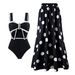 New Bow One-piece Two-piece Suit Cover Belly Slimming Fashion Swimsuit_desvips.com