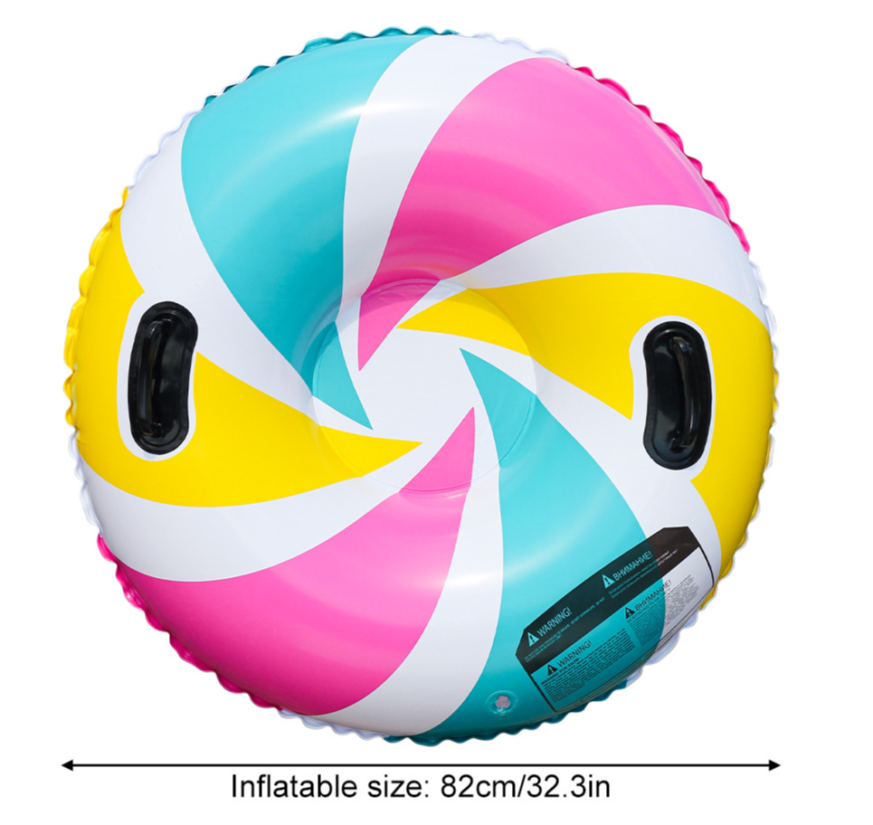 PVC Adult Outdoor Round Thickened Inflatable Snowboard Water Skiing Ring Toy_desvips.com