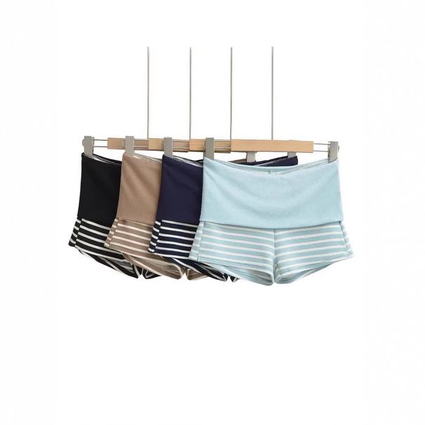 High-waisted Striped Shorts For Women, Summer, European And American Style, Trendy Low-waist Pants, Sports Yoga_desvips.com
