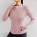 Fleece-Lined Yoga Jacket Women, Zip-Up Windproof Sports Coat, Quick-Dry Breathable Running Fitness Long Sleeve For_desvips.com