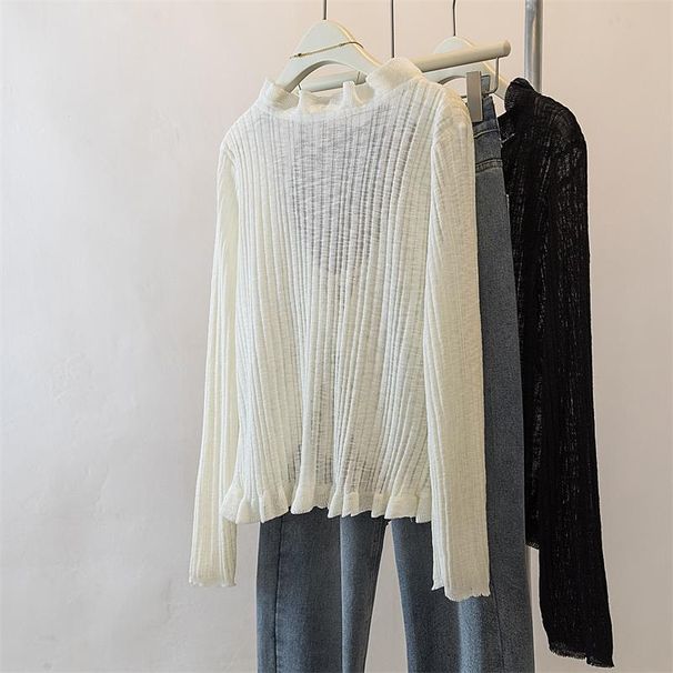 Ice Silk Breathable Knitting Cardigan Outwear Women's Summer Coat Blouse Shawl Plus Size Ladies Slim Sun-Proof Clothing_desvips.com