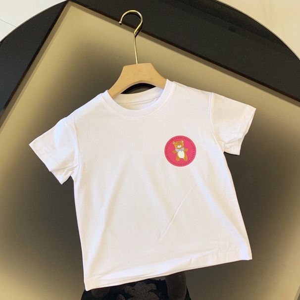 Boys' Summer Outfit Children's Letter Print Pure Cotton Short Sleeve T-Shirt Korean Style Parent-Child Trendy Girls'_desvips.com