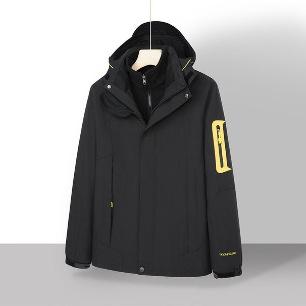 Outdoor For Men Women, Windproof Water-Resistant, 3-in-1 Detachable Two-Piece Set, Winter Fleece-Lined And Thickened_desvips.com