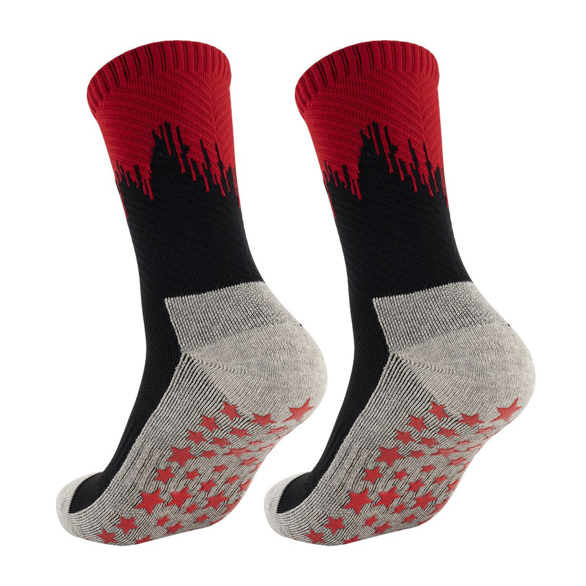 Men's Mid Calf Soccer Socks Gradient Thickened Terry Cloth Sole Adult Star Dot Adhesive Non Slip Sports Socks_desvips.com