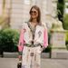 Women's clothing casual fashion all-match linen printed macaron long-sleeved suit_desvips.com