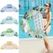 Leaf Print Inflatable Pool Seat - Thickened PVC U-Shaped Floating Lounger With Backrest & Cup Holder Single Person Water Hammock_desvips.com