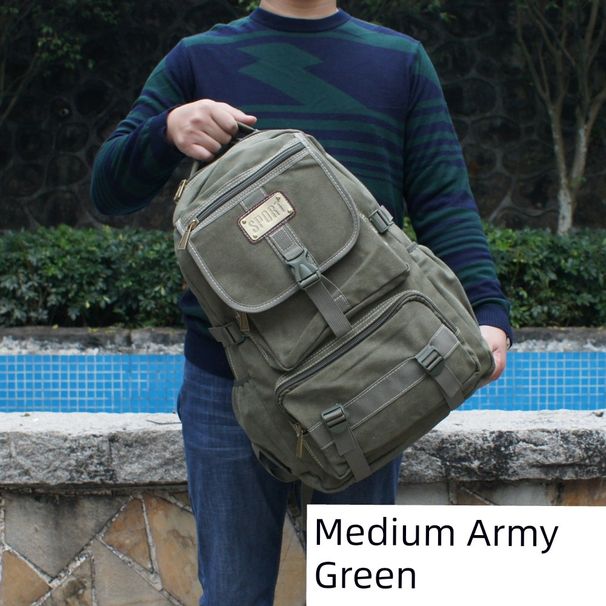 Travel Extra Large Sturdy Outdoor Men's Quilt Canvas Bag_desvips.com
