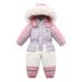 Kids' Fleece-Lined Snowsuit With Color Block Design - Winter Hooded Jumpsuit For Toddlers (80-120cm) | Warm & Stylish Playwear_desvips.com