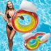 Transparent Rainbow Swimming Ring Single And Double Backrest Water Seat Ring Outdoor Inflatable Rainbow Swimming Ring_desvips.com