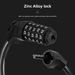 Bicycle Anti-theft Combination Lock Five-digit Bicycle Lock Portable Bold And Longed Steel Cable With Bracket Car Lock_desvips.com