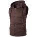 Men's Clothing New Men's Hooded Zipper Pocket Sweater Vest Jacket Hooded Vest M19_desvips.com