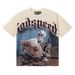 Retro Skull Print High Street Unisex Washed Distressed Short-Sleeve T-Shirts_desvips.com