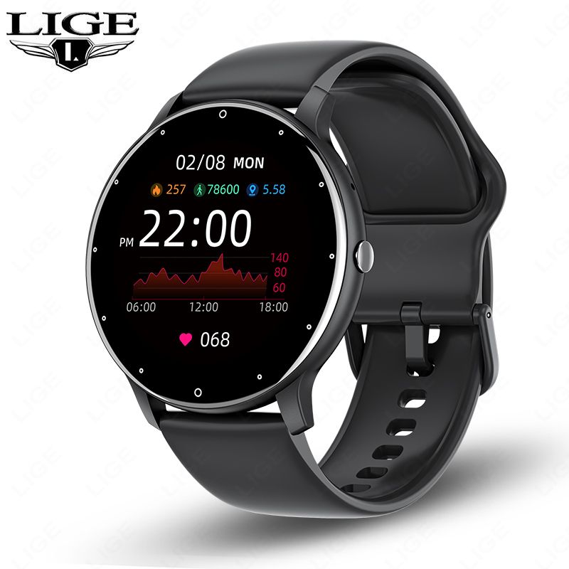 LIGE Smart Watch Women Men Full Touch Screen Bluetooth Call Smartwatch Waterproof Sports Fitness Tracker Watches For_desvips.com