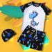 Children's Swimsuit Boys Two-Piece Summer Cartoon Dinosaur Swim Trunks Set Beach Hot Spring Short Sleeve Swimwear_desvips.com