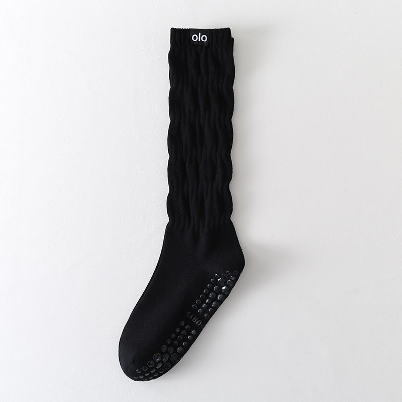 001 Tube For Women Indoor Dance Pilates Non-Slip Yoga Internet Celebrity Style Outdoor Wear Stacked Melad Long Socks_desvips.com