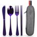 Outdoor Tableware Portable Cutlery 4 Piece Set Knife, Fork, Spoon, Chopsticks With Box Travel Cutlery Camping Bag Camping Flatware_desvips.com