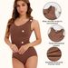POKARLA Women Slimming Bodysuit Black Brown Color Shapewear Corset Reducing Body Shaper Underwear Tummy Control Panties_desvips.com