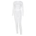 Women's Clothing Sports Long Sleeve Two Piece Set Casual Pant Suits Set_desvips.com