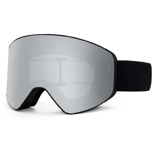 UV Protection Snap-On Prescription Cover, Cylinder Flip-Up Magnetic Double-Layer Anti-Fog Ski Goggles_desvips.com