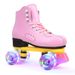 Adult & Kids Double Row Roller Skates, Breathable Wear-Resistant Classic Quad Skates With Light-Up Wheels For Rink & Outdoor Use_desvips.com
