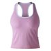 Quick Drying Breathable Ribbed Knit Sleeveless U Neck Vest Top for Yoga Running And Fitness Tight Fitting_desvips.com