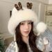 Lei Feng Cold-Proof Outdoor Japanese Style Warm Plush Ear Protection Fleece-Lined Autumn Winter Deer Antlers Women_desvips.com