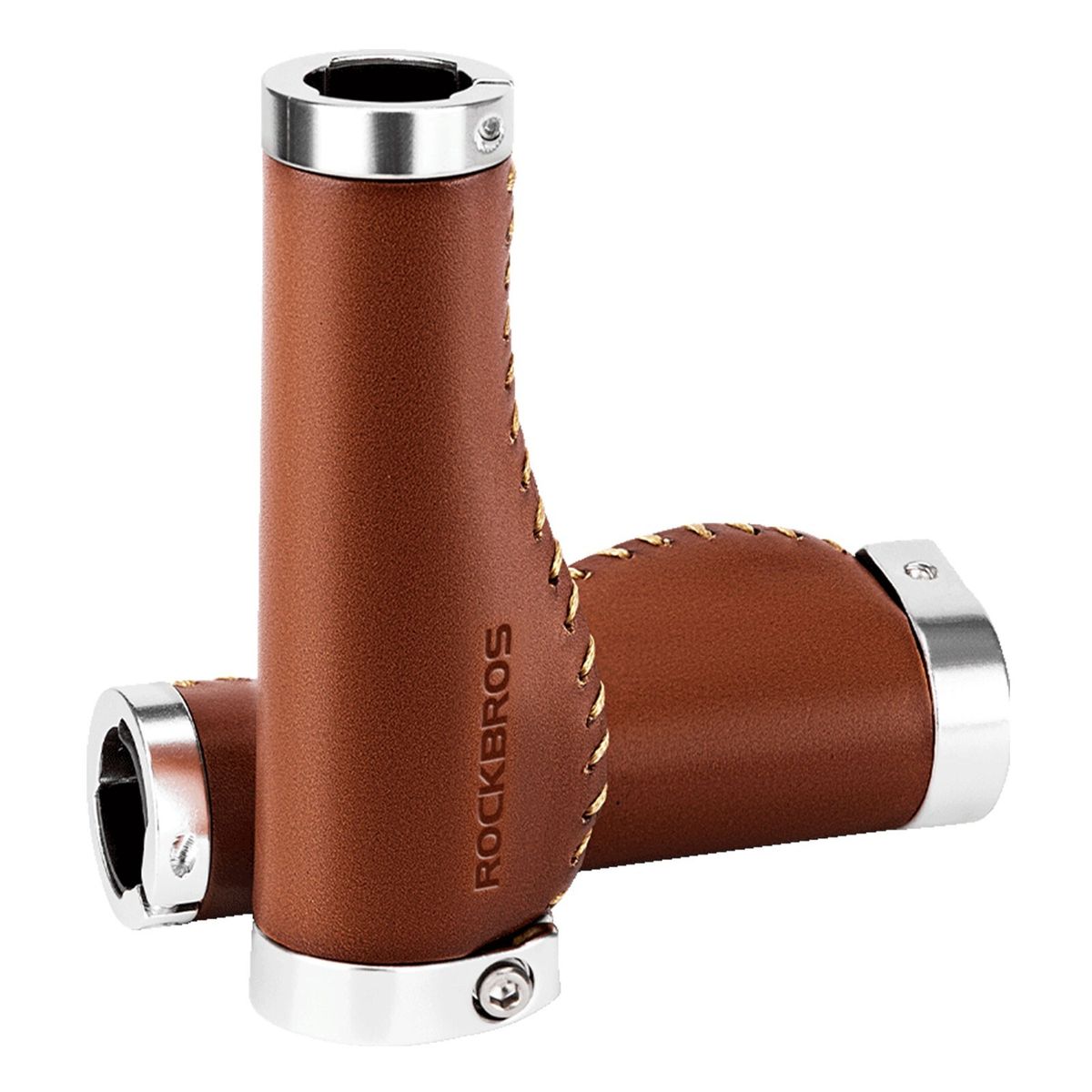 ROCKBROS Bicycle Handlebar Grips Leather Ergonomic Dual Lock-On_desvips.com