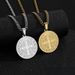 European And American Cross-border Hip-hop Retro Round Jewelry Titanium Steel Vacuum-plated Saint Benedict Pendant_desvips.com