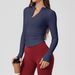 Bare Sleeved Ribbed T Shirt Tight Fitting Stretchy And Slimming Half Zip Training Top for Yoga Wear And Outdoor Sports_desvips.com