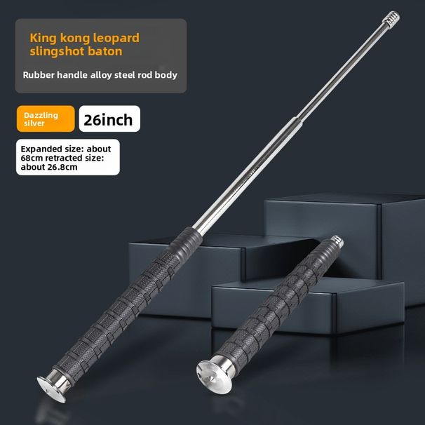 King Kong Leopard Legal Car-Mounted Self-Defense Weapon Solid Dog-Repelling Telescopic Baton Anti-Wolf Stick_desvips.com