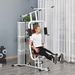 Kraftstation Fitnessstation Fitnessgerät Multifunktion Krafttraining Multistation Trainingsstation Mit Latzug Butterflystange 45kg Gewichten Seil, Fitnessgeräte Für Zuhause Weiß_desvips.com
