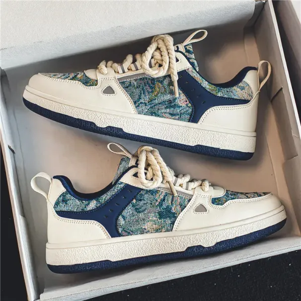 Van Gogh And Womens Mens Platform Sports Casual Skateboarding Shoes Flat 3D Graffiti Starry Night 250226_desvips.com