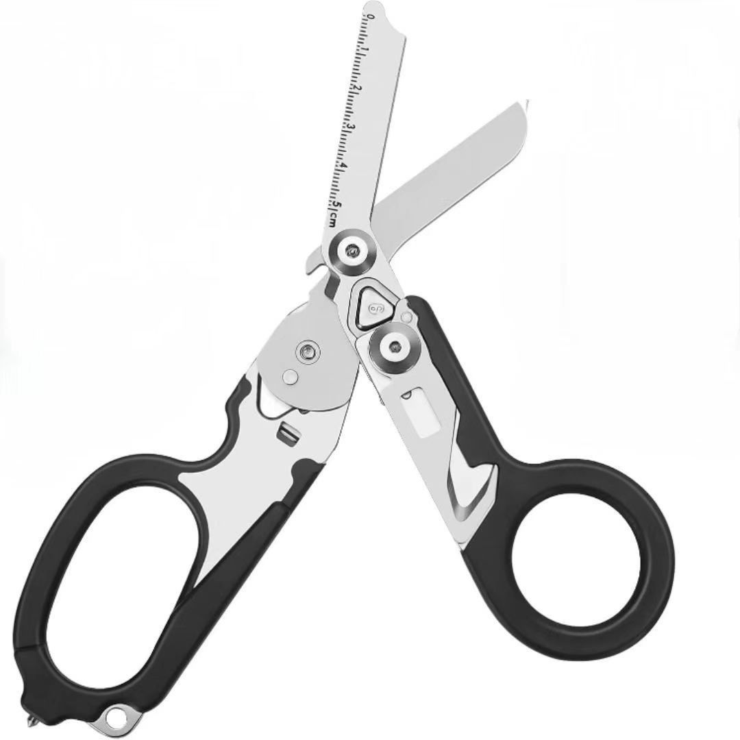 TINSOL Outdoor Tactical Folding Scissors, Multifunctional Rescue Scissors With Seatbelt Cutter And Window Breaker_desvips.com