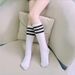 Girls Over The Knee Cotton Socks 61 Three Stripe Soccer Performance Dance Socks Student_desvips.com