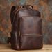 NASVA Genuine Leather Vintage Men's Backpack Laptop Schoolbag Outdoor Camping Office Commuter Bag_desvips.com