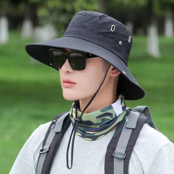 Outdoor Fisherman Large Brim Protection, Fishing Hat, Jungle For Men And Women, Sun Protection With Drawstring To_desvips.com