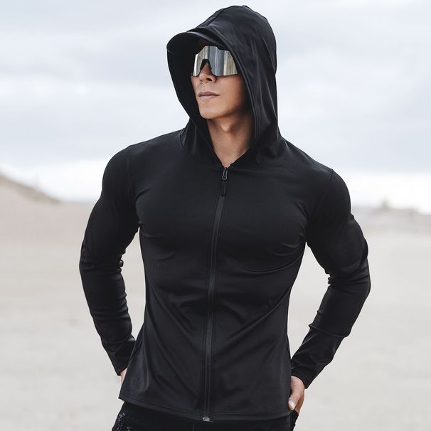 Advanced Sun Protection Clothing Cycling Jacket Men's Sports Coat Quick-Dry Cool Fabric Hooded Long Sleeve Fitness_desvips.com