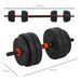 Set Manubri 2 In 1 Da 25kg Totali Con 12 Dischi Pesi E Connettore, Set Manubri Regolabili Utilizzabile Come 2 Manubri, Bilanciere, Palestra In , Nero_desvips.com