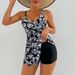 Two-piece Printed Skirt Cover For Slimming Backless Tankini Swimsuit For Women_desvips.com