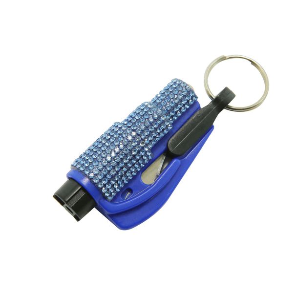 Survival Rhinestone Encrusted Safety Hammer 2-in-1 Mini Window Breaker Car Escape Kit Creative Keychain Outdoor Camping Hiking_desvips.com