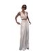 Women's Clothing women's clothing solid color V neck unrepaired vest lapel wide leg trousers suit_desvips.com