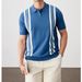 Contrast Color Short Sleeved Polo Shirt For Men In Summer, High End Slim Fit, Business Casual, Ice Silk Half Sleeved Knitted Lapel T Shirt_desvips.com