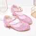 Girls' high heels New children's performance shoes gold and silver with dress runway glass shoes large child princess shoes_desvips.com
